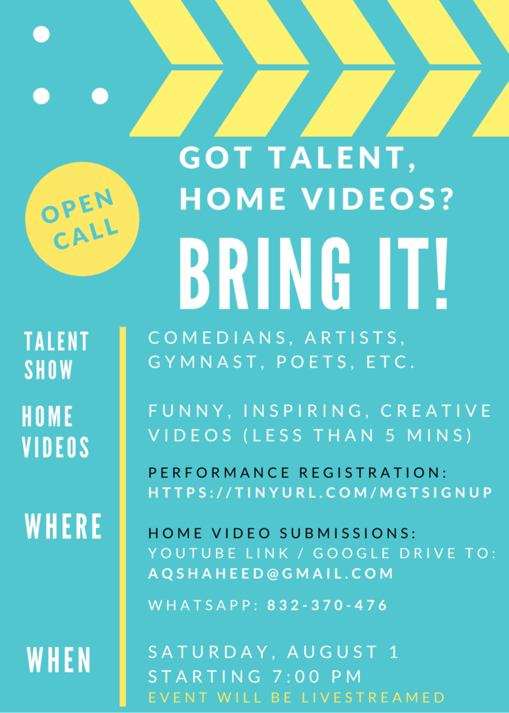 Muslim's Got Talent! – Join Us for Our Talent Show and Home Video Showcase